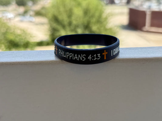 Philippians 4:13 Silicone Wristband – Faith Reminder Bracelet